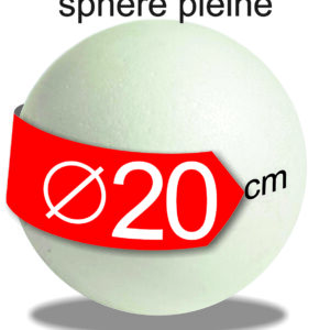 Sphère polystyrène pleine diamètre 20 cm, PSE, pour le piquage des brochettes