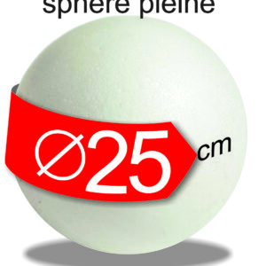 Sphère polystyrène pleine diamètre 25 cm, PSE, pour le piquage des brochettes