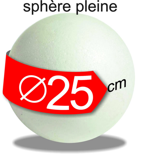 Sphère polystyrène pleine diamètre 25 cm, PSE, pour le piquage des brochettes