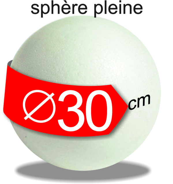 Sphère polystyrène pleine diamètre 30 cm, PSE, pour le piquage des brochettessphère polystyrène pleine diamètre 30 cm - boule