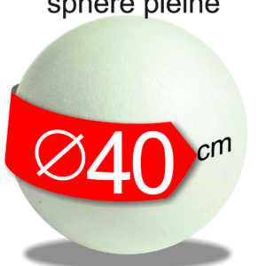 Sphère polystyrène pleine diamètre 40 cm, PSE, pour le piquage des brochettes