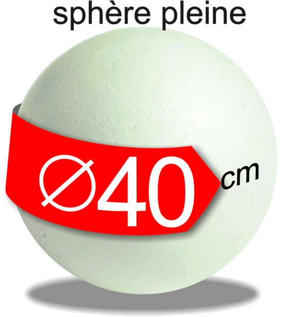 Sphère polystyrène pleine diamètre 40 cm, PSE, pour le piquage des brochettes