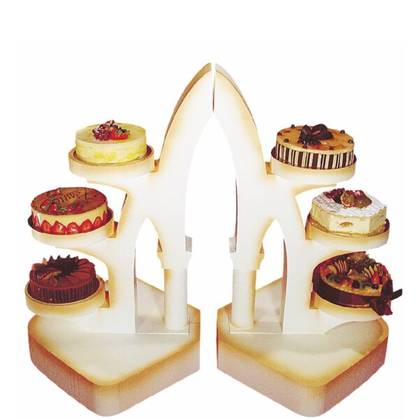 Ensemble de 2 présentoirs gateaux archi polystyrène