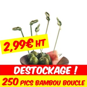 pic bambou boucle pour brochettes de cocktail lunch apéritif