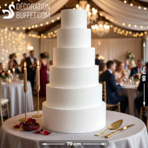 Pièce Montée Polystyrène 6 Étages - H90cm base 70cm