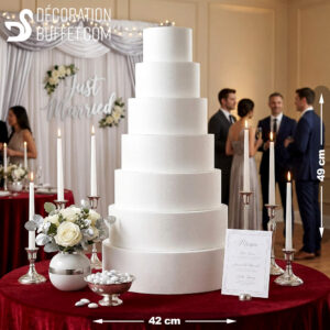 Pièce Montée Polystyrène 7 étages H49cm - base 42cm