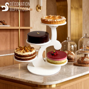 Présentoir Gateau Étages Béguin – Support 4 Gâteaux en Plastique PVC