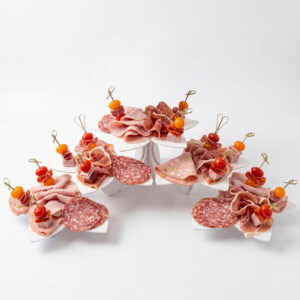 presentoir buffet traiteur 5 fleurs pour charcuterie en PVC