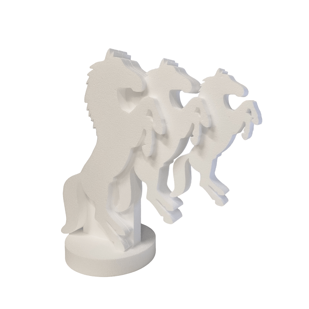 deco polystyrène Totem Chevaux | Présentoir Buffet Équestre