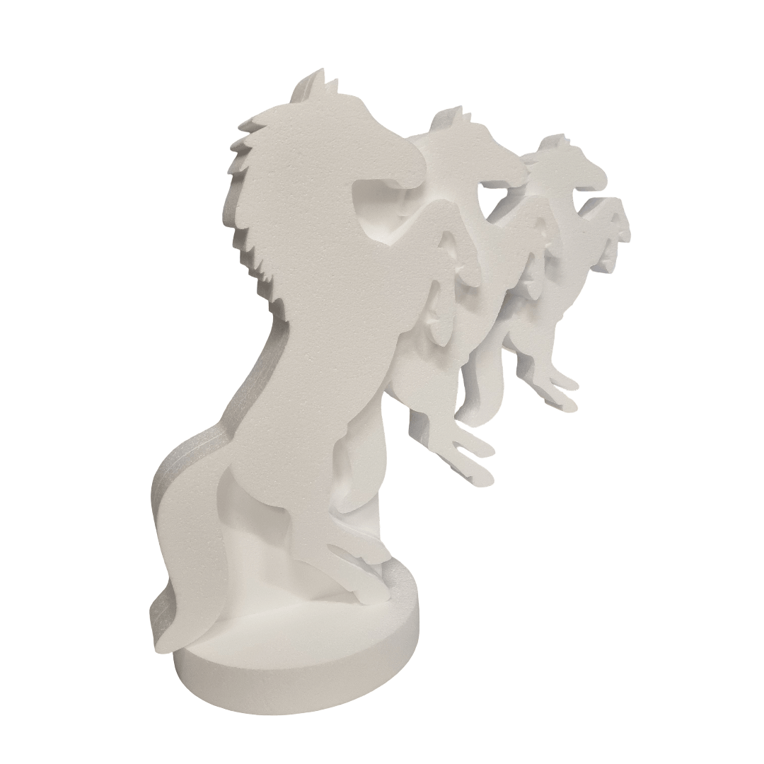 deco polystyrène Totem Chevaux | Présentoir Buffet Équestre