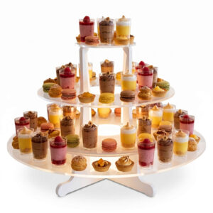 présentoir buffet plexiglas lumineux | Support Verrines 3 Étages