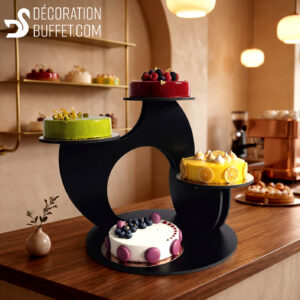 Présentoir gâteau Noir – 3 étages | Modèle Black