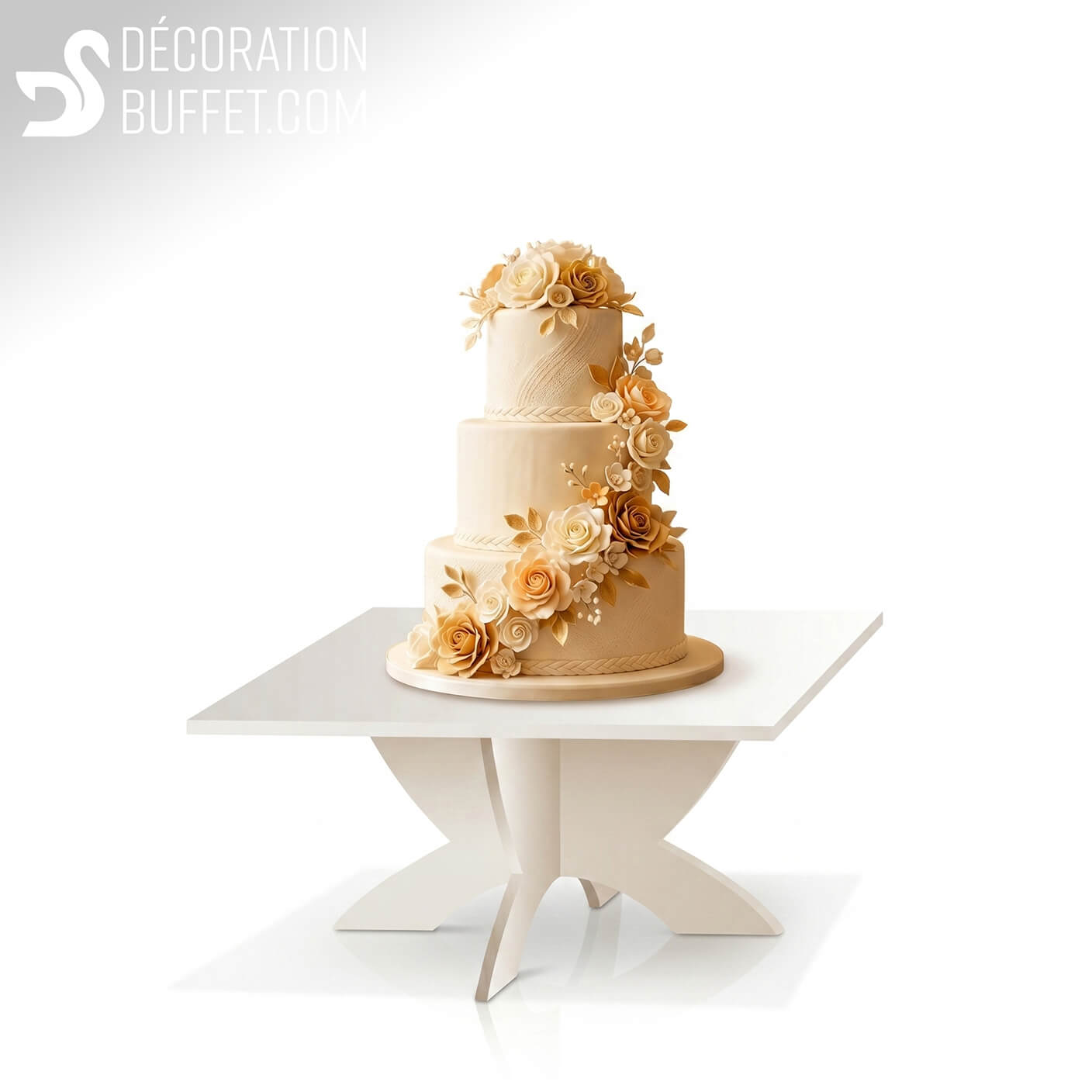 Présentoir gâteau pas cher carré – table pour wedding cake en PVC