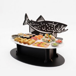 Présentoir poisson & Sushi | Support Buffet Saumon PVC