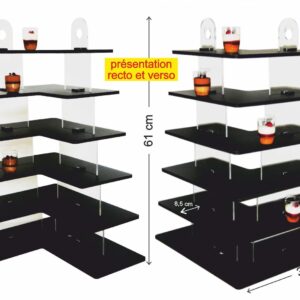 présentoir angle à miniatures 6 étages