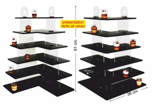 présentoir angle à miniatures 6 étages