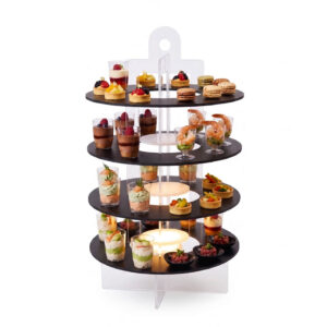 présentoir amuse bouche Tour 4 Anneaux Lumineux | support buffet LED