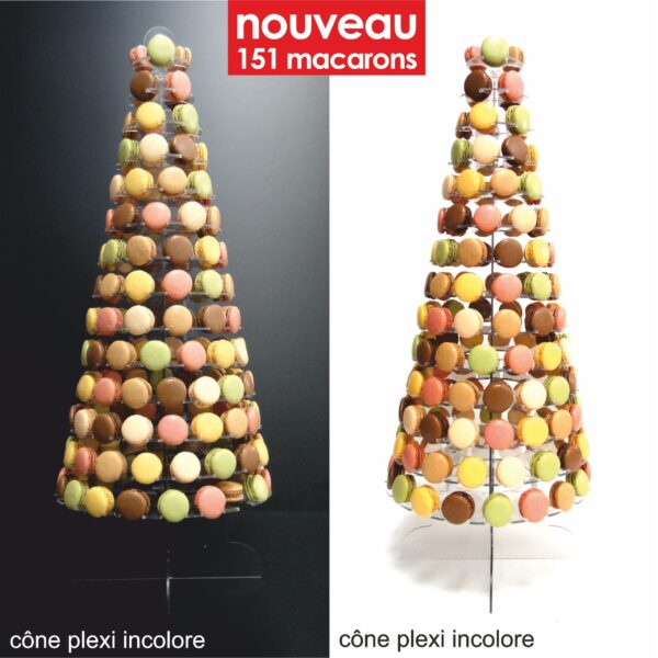 présentoir cône en plexi de luxe pour macarons