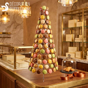 Présentoir macarons Luxe - Cône en plexiglass transparent pour 151 macarons