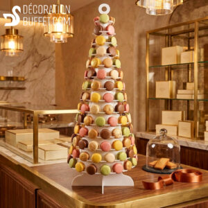 Présentoir à macarons Luxe - Cône en PVC compact blanc pour 151 macarons