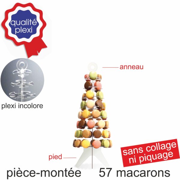 Présentoir à macarons - Pièce montée en plexiglass pour 57 macarons