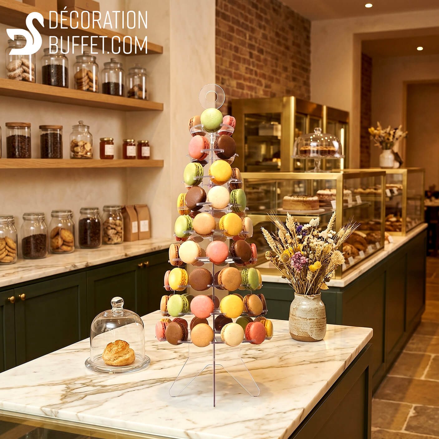 Présentoir pour macarons - Pièce montée en plexiglass pour 69 macarons