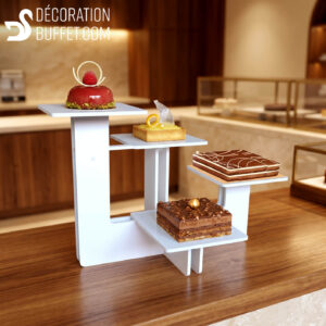 Présentoir gâteau rectangulaire Quatro – Support buffet traiteur professionnel