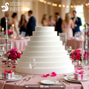 Pièce Montée Polystyrène 9 Étages - H36cm base 50cm