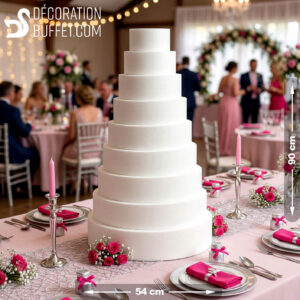 Pièce Montée Polystyrène 9 Étages – H90 cm Base 54 cm