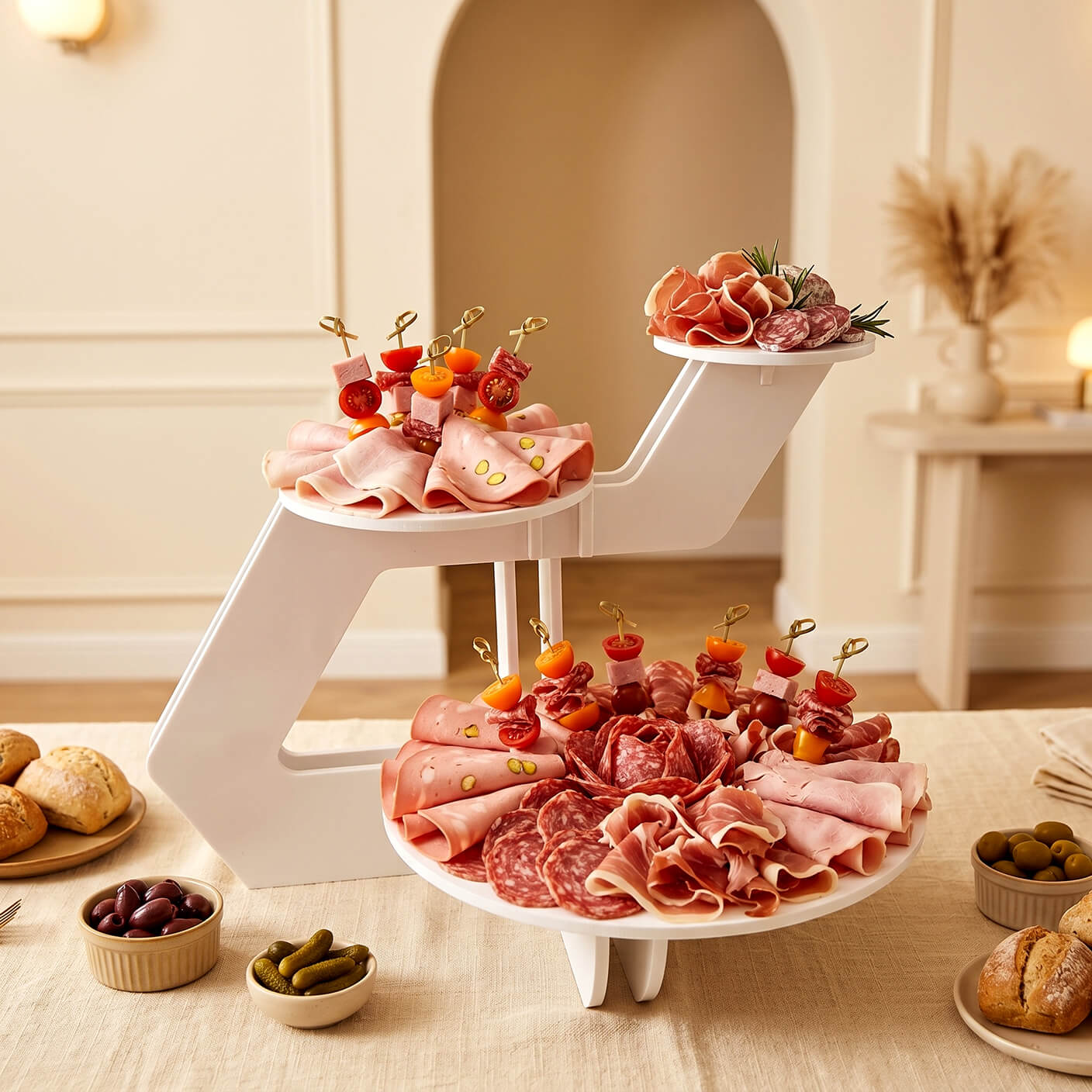 Présentoir Valet Triangles PVC | support présentation buffet