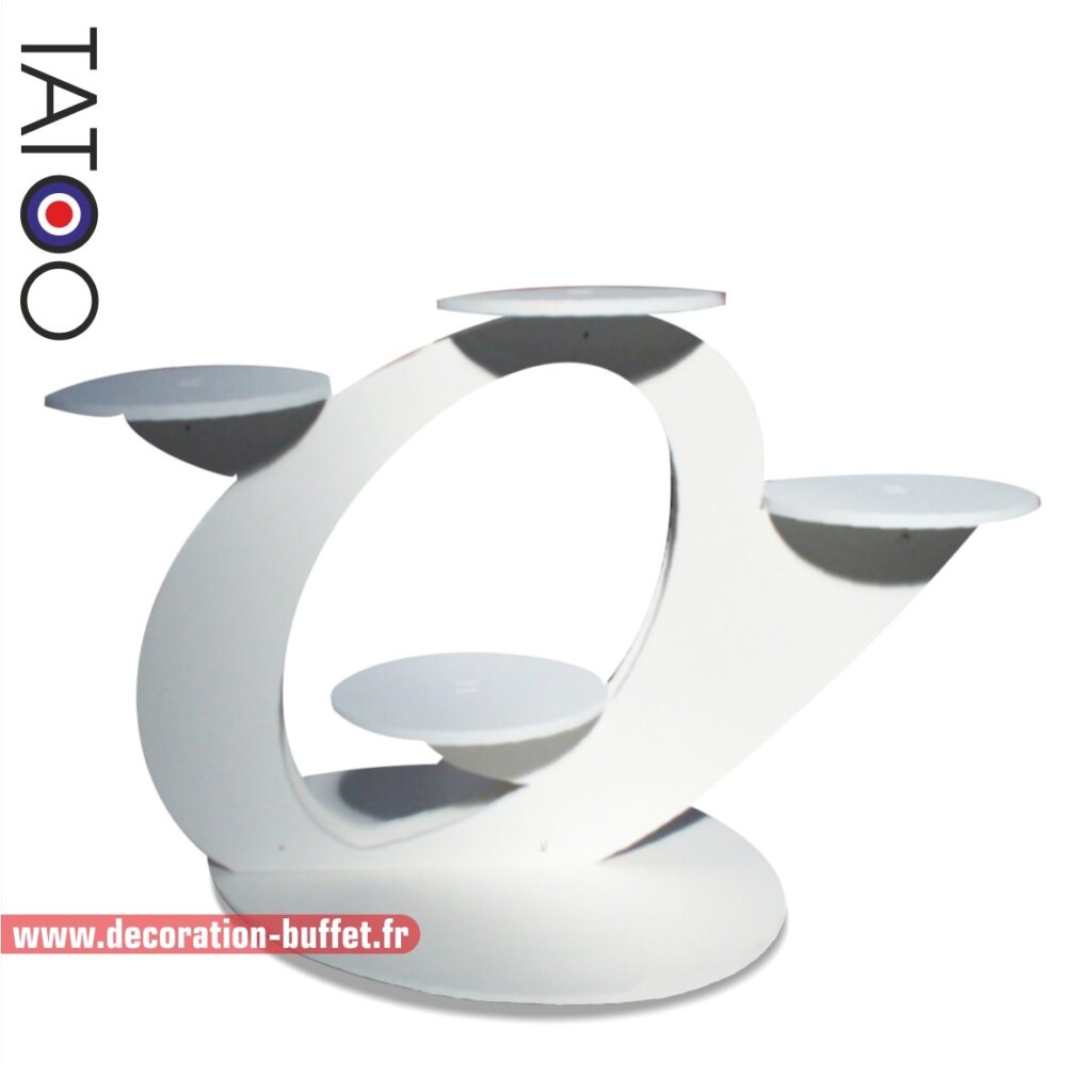 5 Supports Présentoirs à Gâteaux Nsiwem - Argent - Accessoires Pour Stand