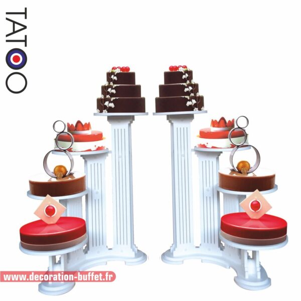 Lot de 2 Présentoirs à gateaux Olympiade 4 entremets garni