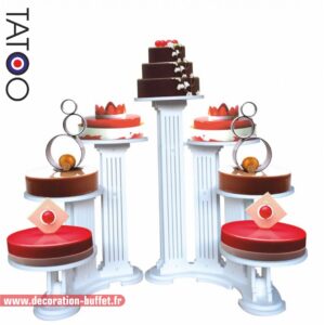 Lot de 2 Présentoirs à gateaux Olympiade 3 et 4 entremets garni