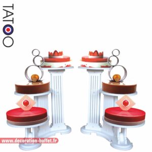 Lot de 2 Présentoirs à gateaux Olympiade 3 entremets garni