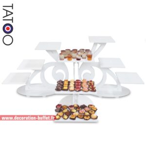 Présentoir gateau lot de 3 trios rectangles 9 entremets