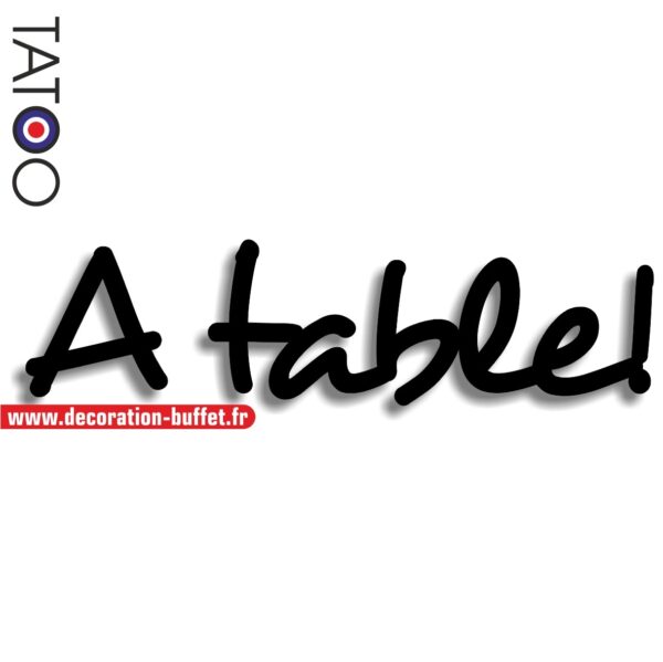 Texte à table ! en pvc rigide longueur 75 cm