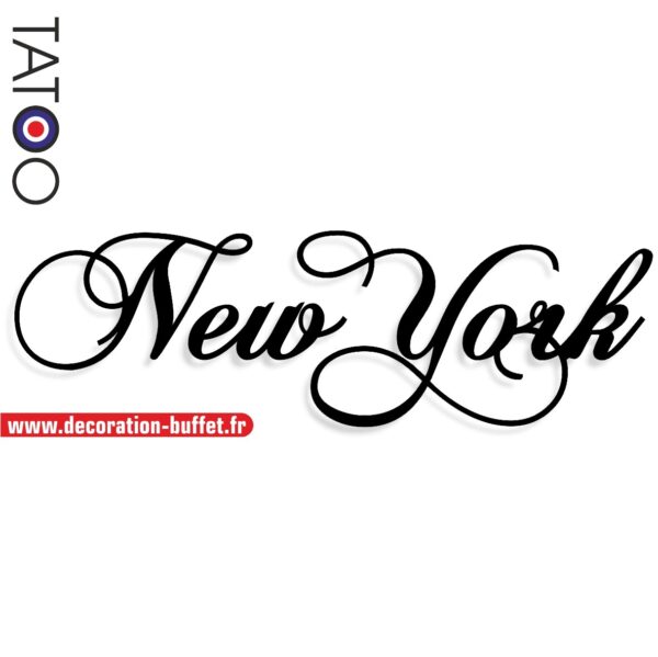 Nom New York en pvc rigide longueur 75 cm