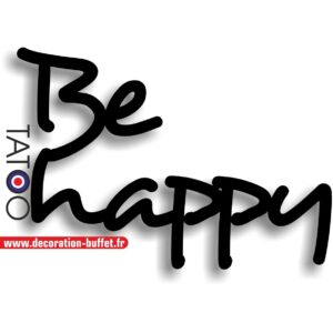 Texte Be happy en pvc longueur 75 cm