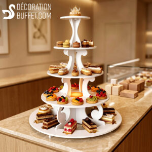 Présentoir mignardise lumineux America en PVC – Présentoir dessert LED