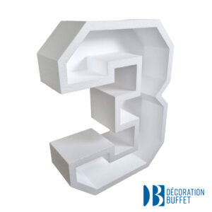 Chiffre 3 en polystyrène à garnir avec des ballons