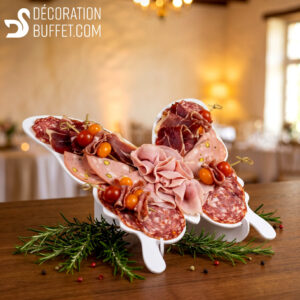 presentoir buffet froid, presentoir traiteur papillon pour charcuterie