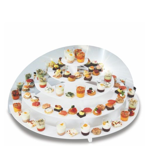 Présentoir buffet apéritif - présentoir demi lune fond miroir présentoir pour verrines